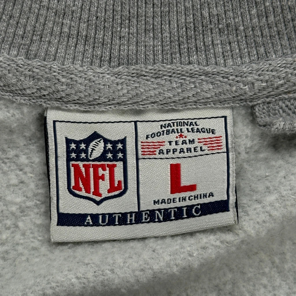 New England Patriots Nfl Football Sweatshirt - Large Grey Cotton - Image 3