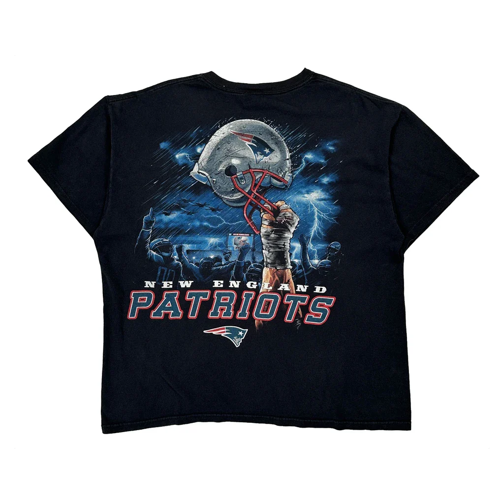 New England Patriots Nfl T-Shirt - XL Black Cotton - Image 2