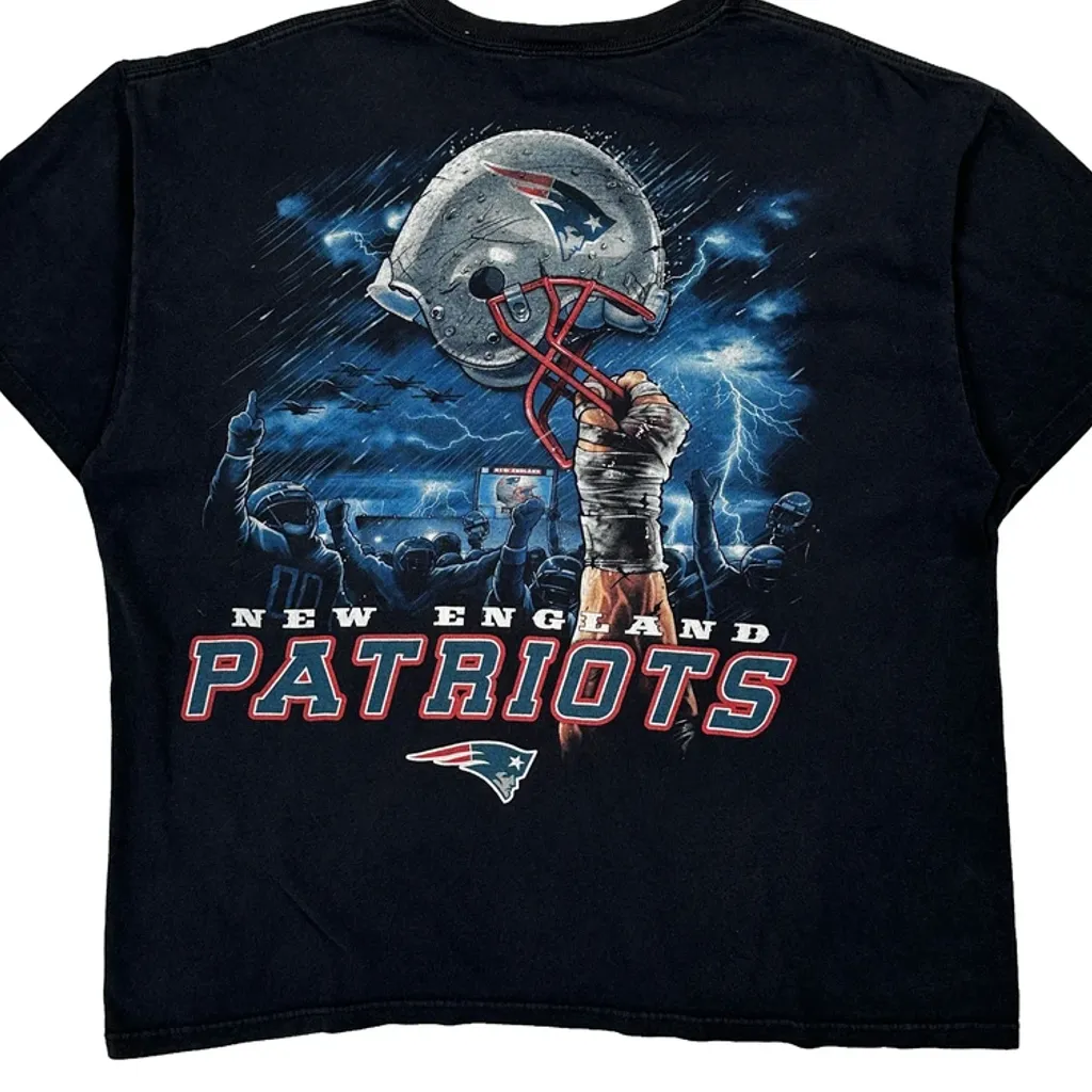 New England Patriots Nfl T-Shirt - XL Black Cotton - Image 7