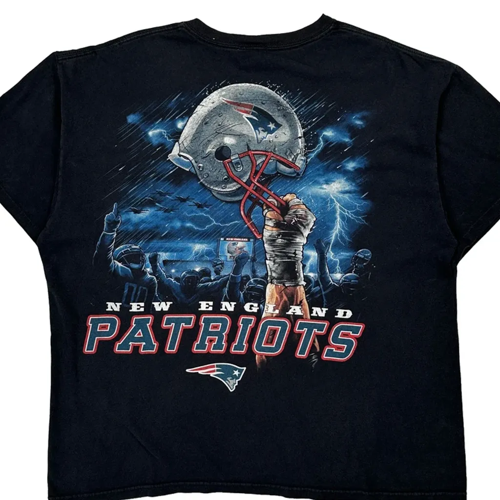New England Patriots Nfl T-Shirt - XL Black Cotton - Image 8
