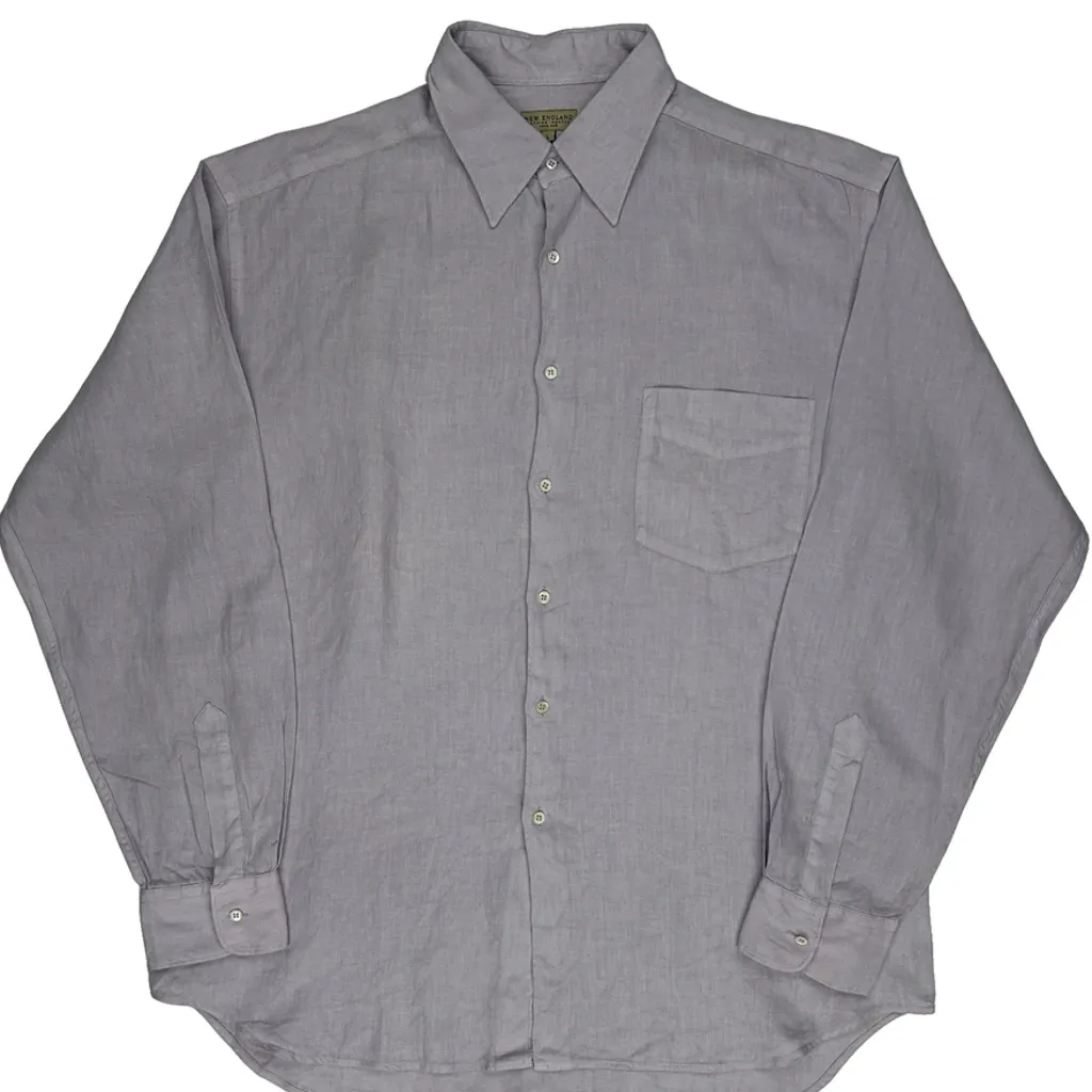 New England Shirt - Large Grey Linen - Image 4