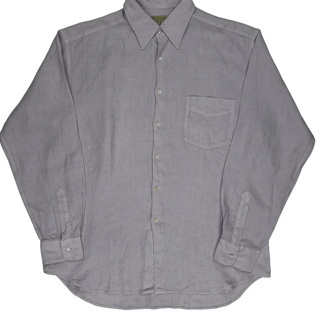 New England Shirt - Large Grey Linen - Image 5