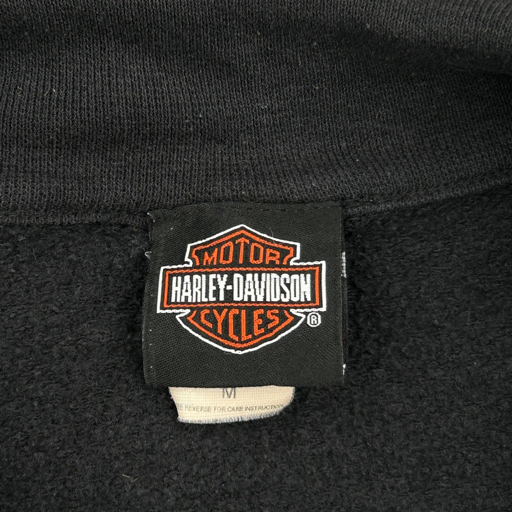 New Hampshire Harley Davidson Graphic Jacket - Medium Black Cotton - Image 3