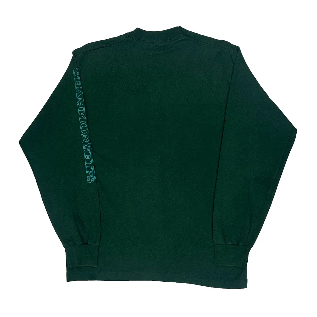 New Mexico High School State Championships 1994 Fruit Of The Loom Single Stitch Long Sleeve T-Shirt - Large Green Cotton Blend - Image 2