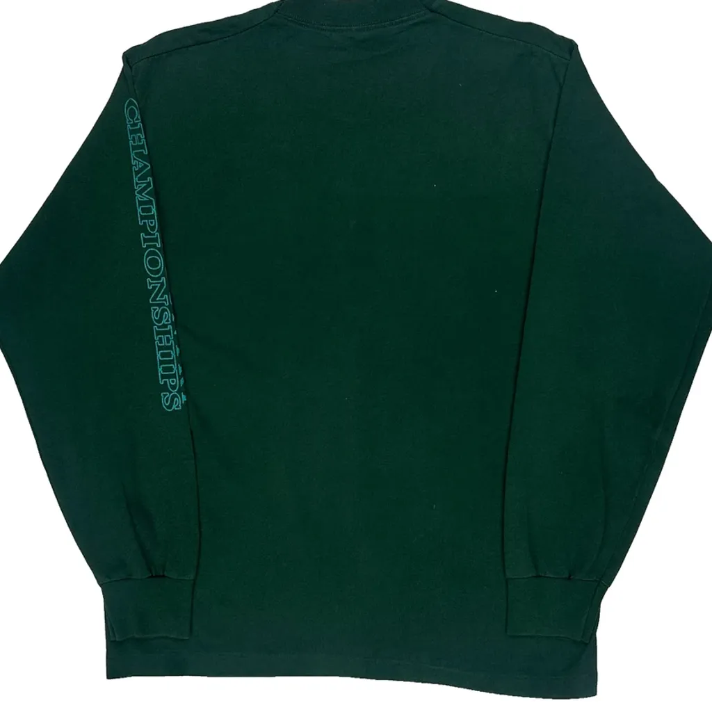 New Mexico High School State Championships 1994 Fruit Of The Loom Single Stitch Long Sleeve T-Shirt - Large Green Cotton Blend - Image 7