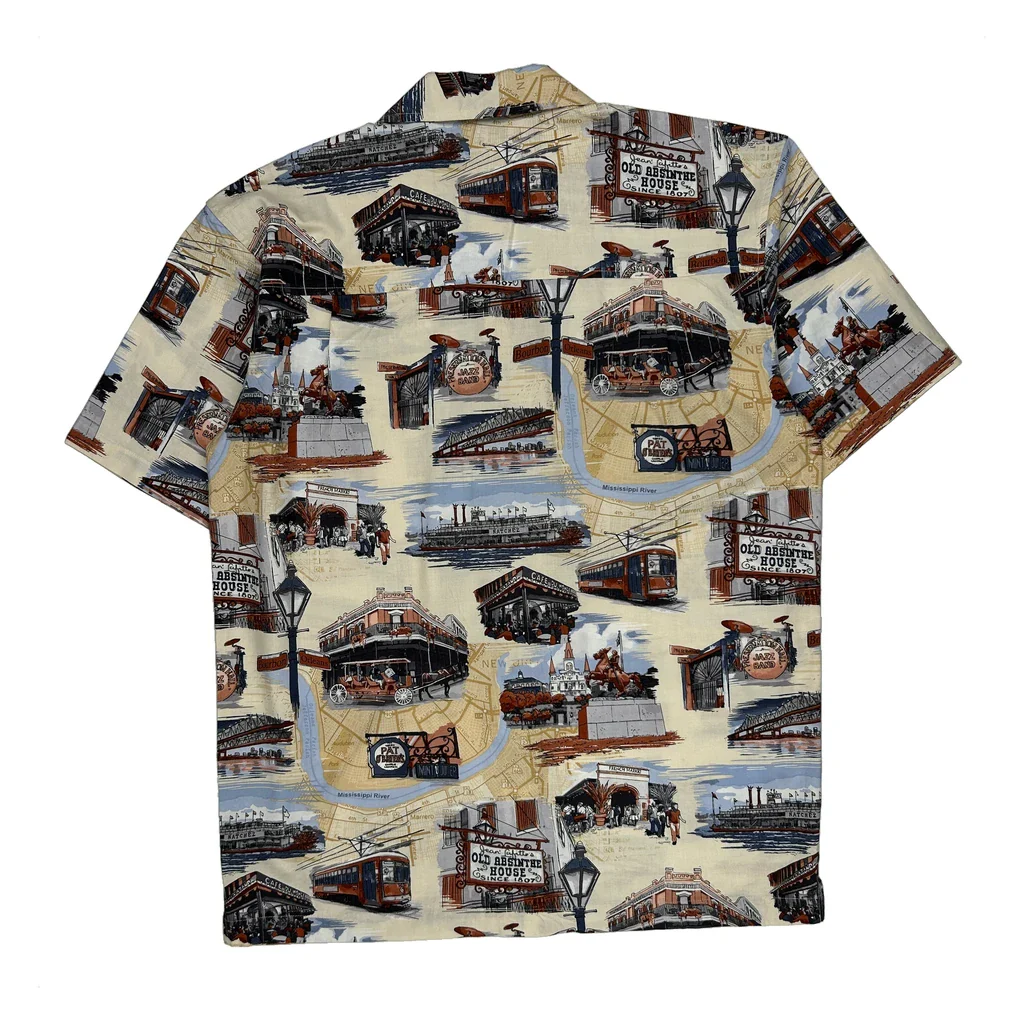 New Orleans Landmarks David Carey Hawaiian Shirt - Large Multicoloured Cotton Blend - Image 2