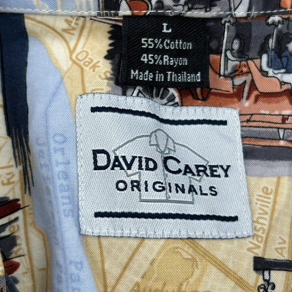 New Orleans Landmarks David Carey Hawaiian Shirt - Large Multicoloured Cotton Blend - Image 3