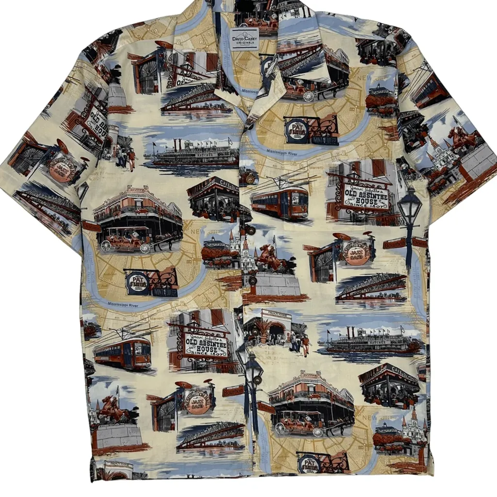 New Orleans Landmarks David Carey Hawaiian Shirt - Large Multicoloured Cotton Blend - Image 5