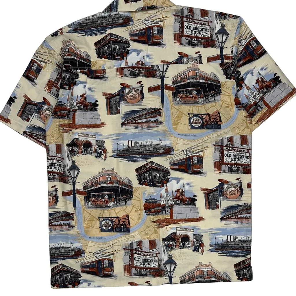 New Orleans Landmarks David Carey Hawaiian Shirt - Large Multicoloured Cotton Blend - Image 6