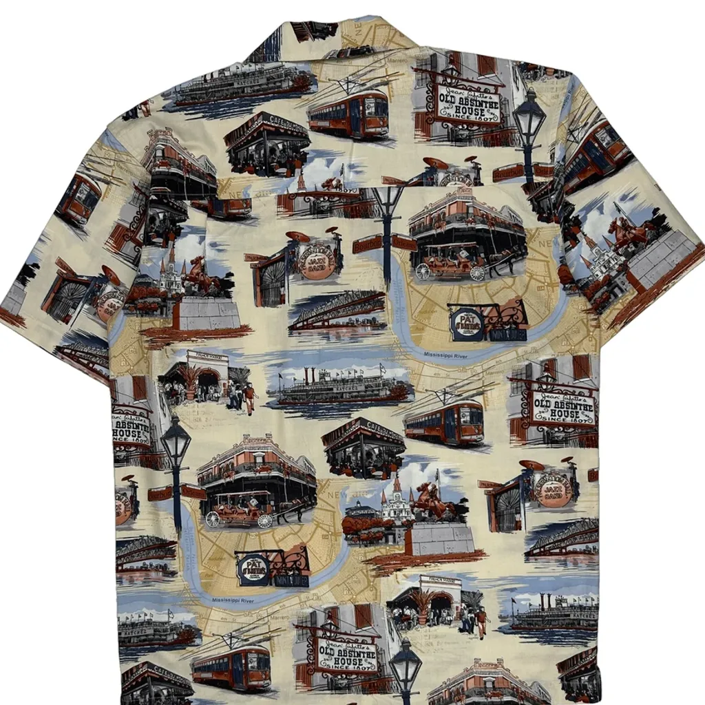 New Orleans Landmarks David Carey Hawaiian Shirt - Large Multicoloured Cotton Blend - Image 7