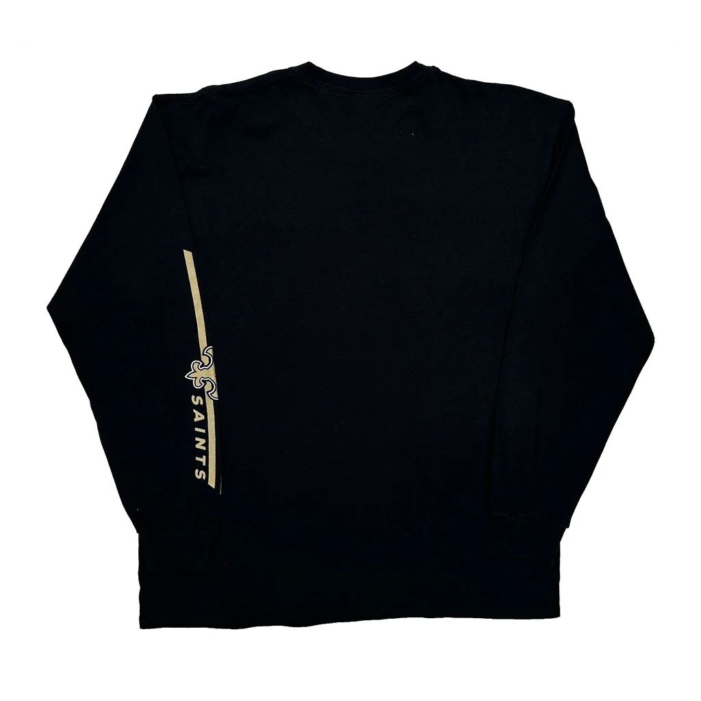 New Orleans Saints Majestic Nfl Long Sleeve T-Shirt - XL Black Cotton - Image 2