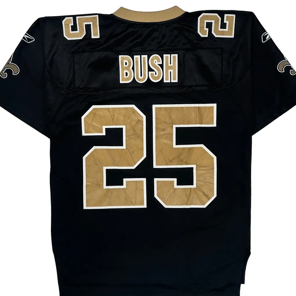 New Orleans Saints Reebok Bush Nfl Jersey - Medium Black Polyester - Image 6