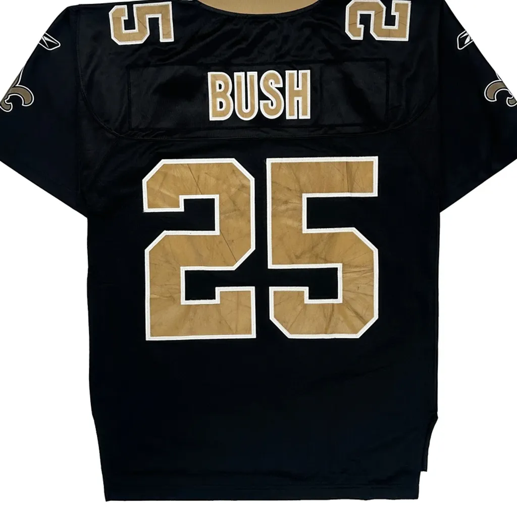 New Orleans Saints Reebok Bush Nfl Jersey - Medium Black Polyester - Image 7