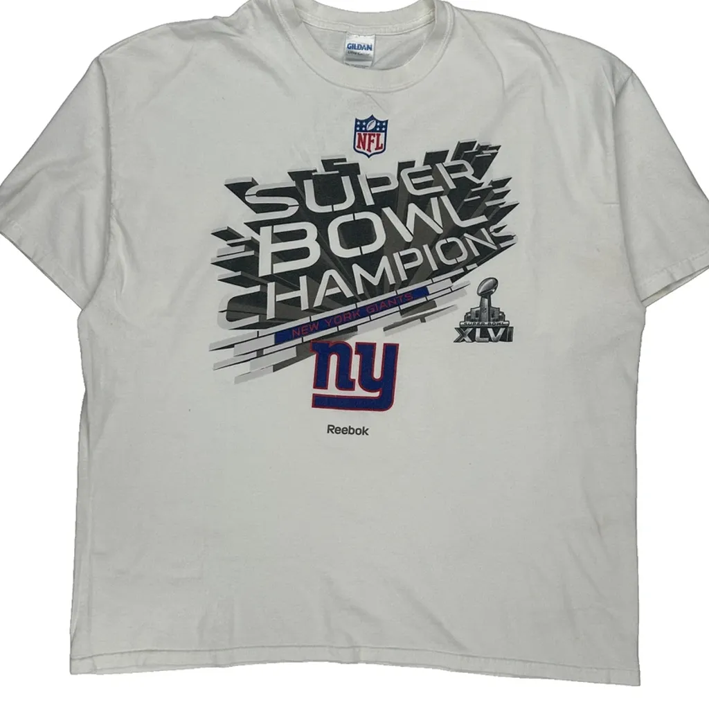 New York Giants Gildan Graphic T-Shirt - 2XL White Cotton - Image 4