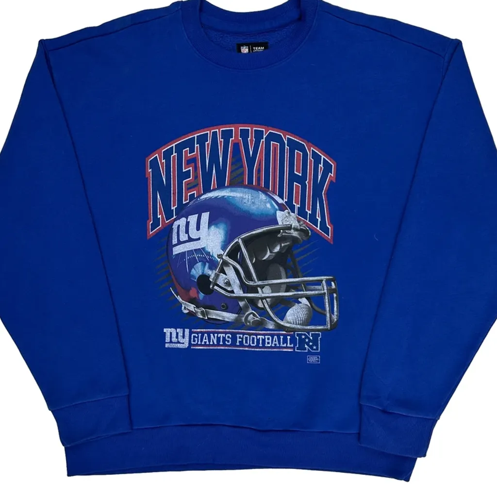 New York Giants Nfl Graphic Sweatshirt - XL Blue Cotton - Image 4
