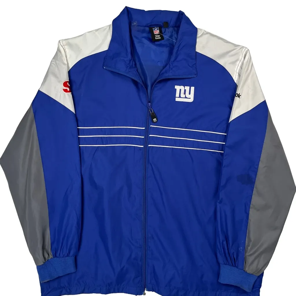 New York Giants Reebok Nfl Windbreaker - XL Blue Polyester - Image 4