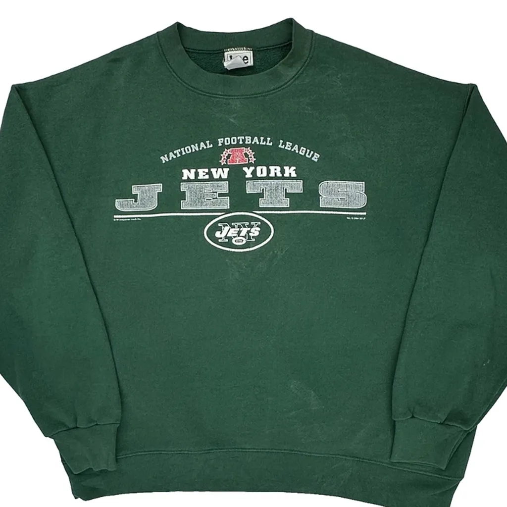 New York Jets Lee Sport Football Sweatshirt - XL Green Cotton - Image 6