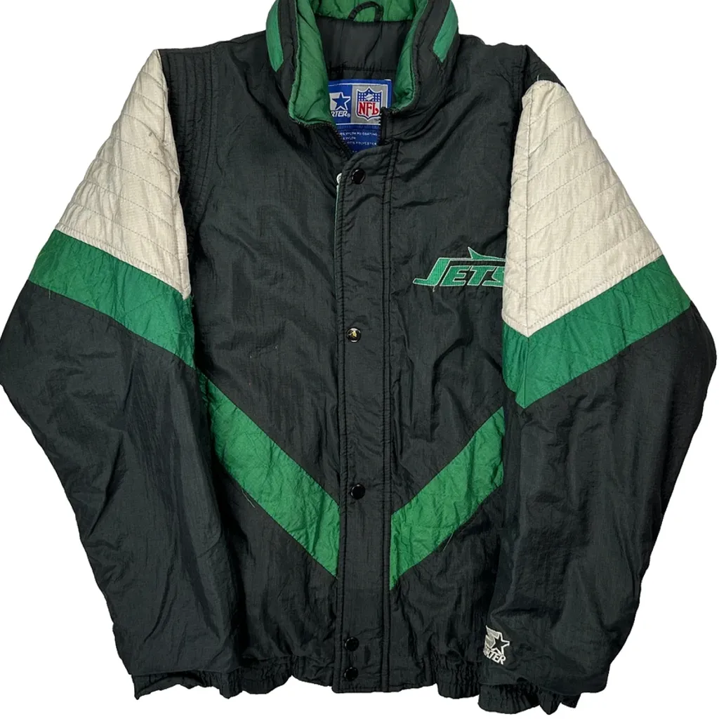 New York Jets Starter Nfl Jacket - Medium Black Nylon - Image 5