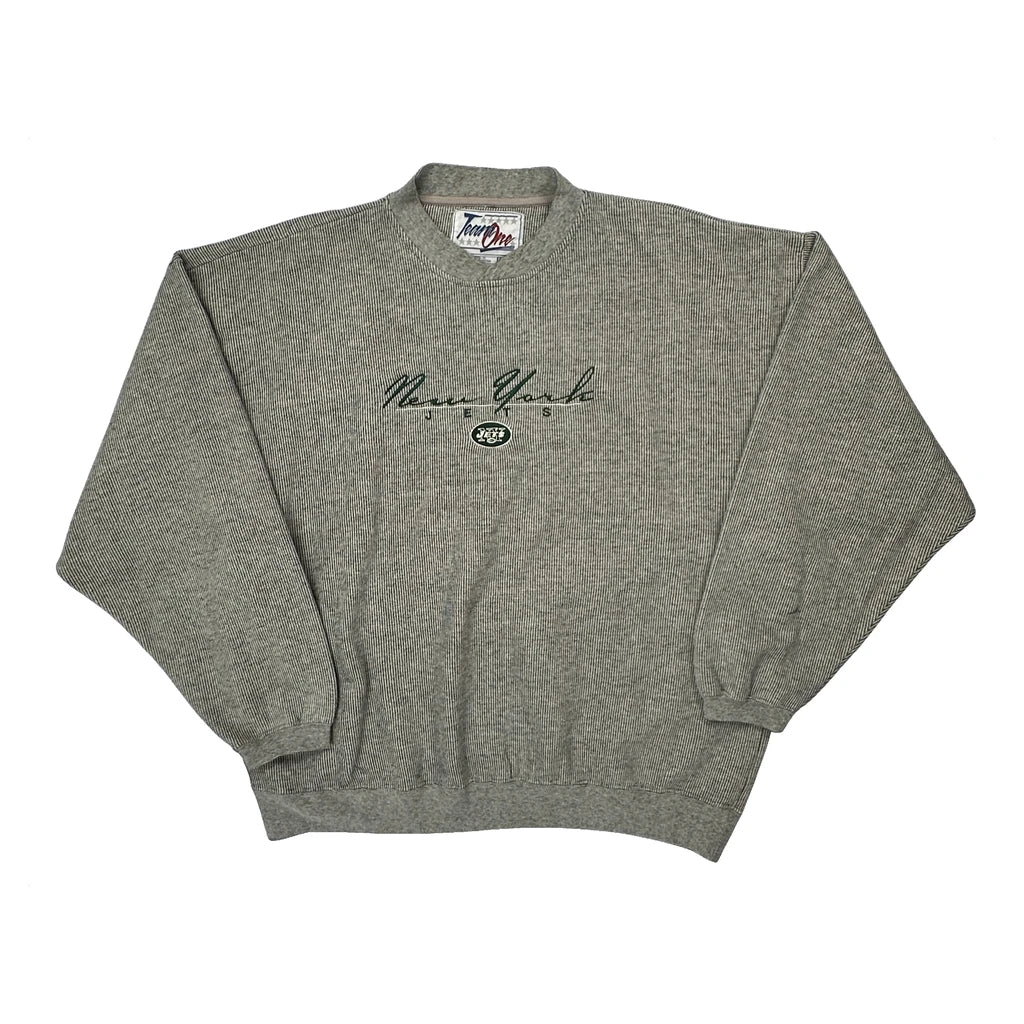 New York Jets Team One Graphic Sweatshirt - XL Grey Cotton Blend