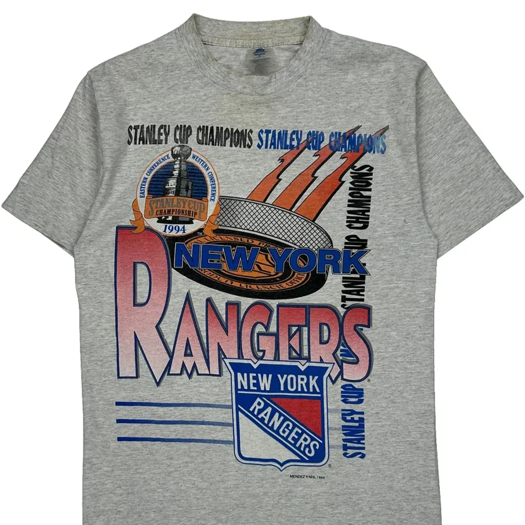 New York Rangers Belton Graphic T-Shirt - Large Grey Cotton - Image 4