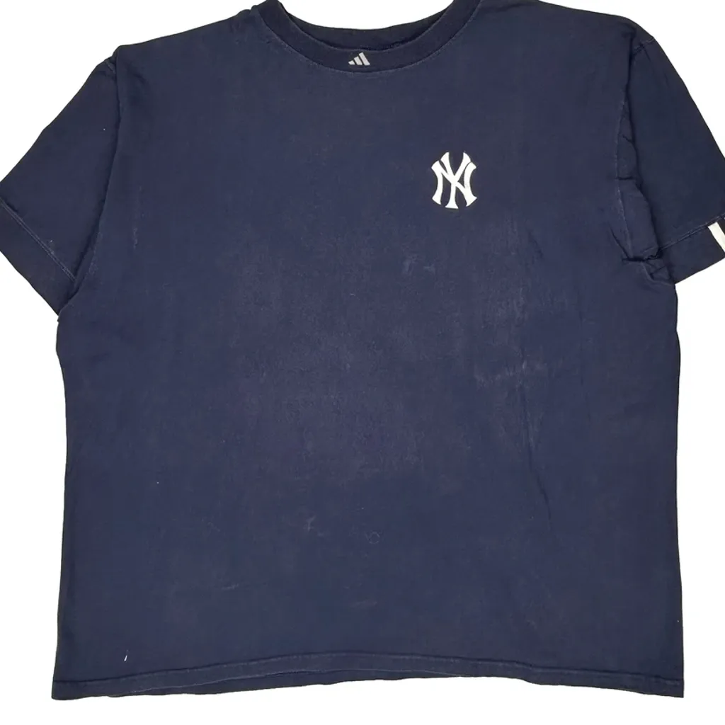 New York Yankees Adidas Graphic T-Shirt - 2XL Navy Cotton - Image 5