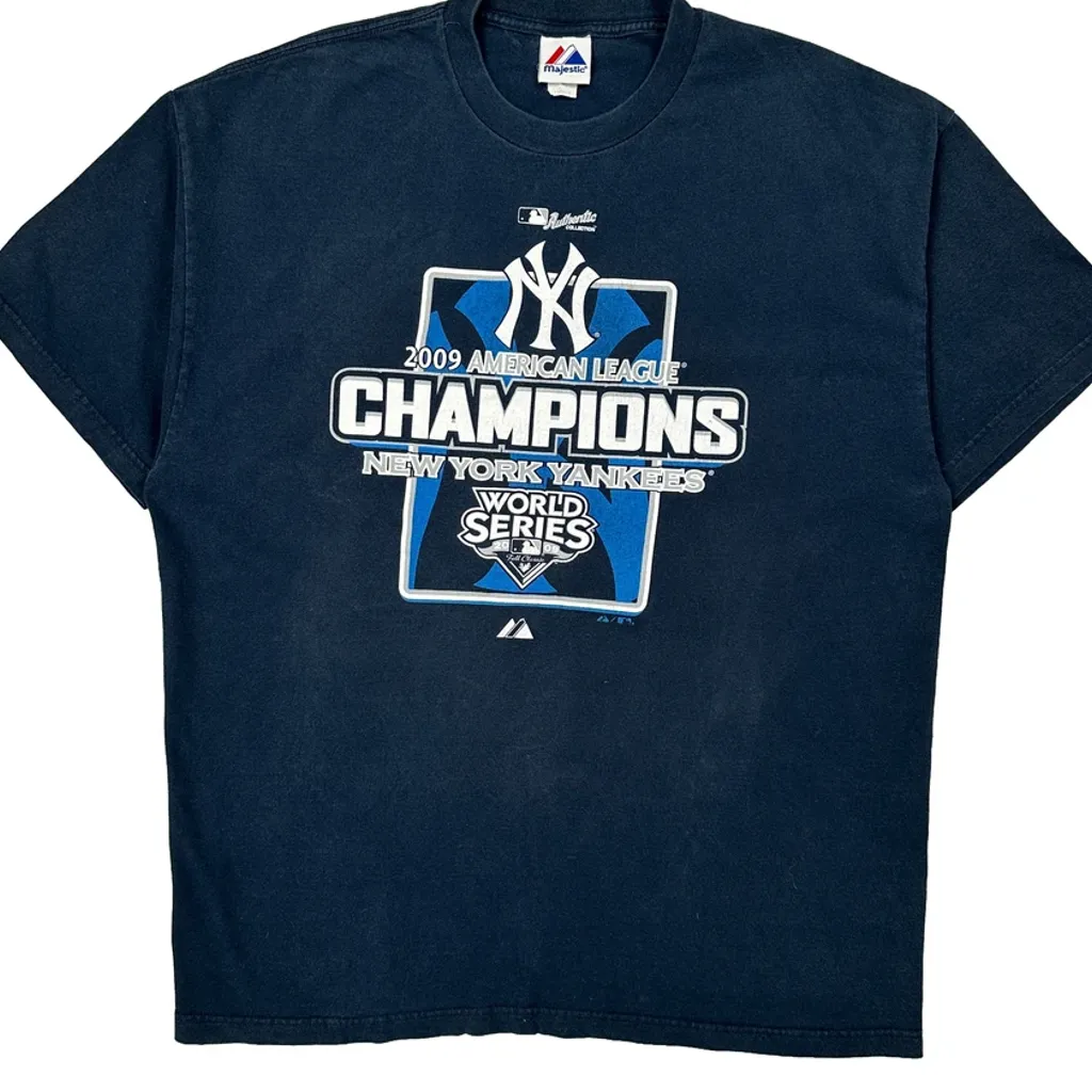 New York Yankees Majestic Mlb T-Shirt - XL Navy Cotton - Image 5
