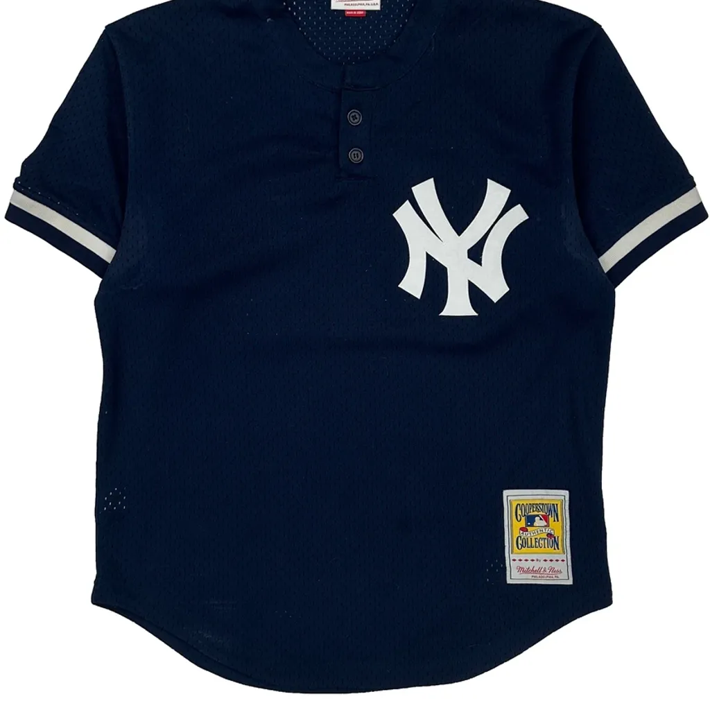 New York Yankees Mitchell & Ness Jersey - Medium Navy Polyester - Image 6
