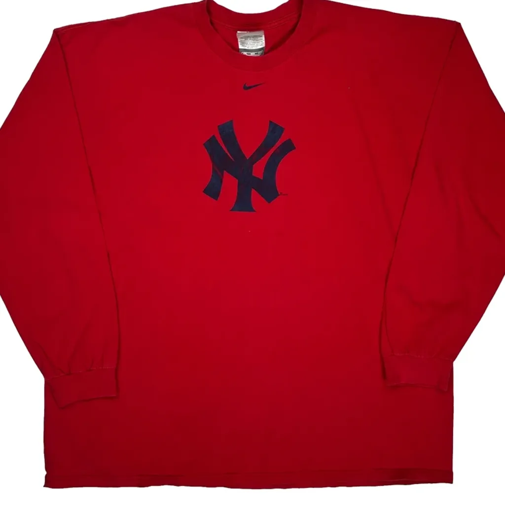 New York Yankees Nike Mlb Long Sleeve T-Shirt - 2XL Red Cotton - Image 5