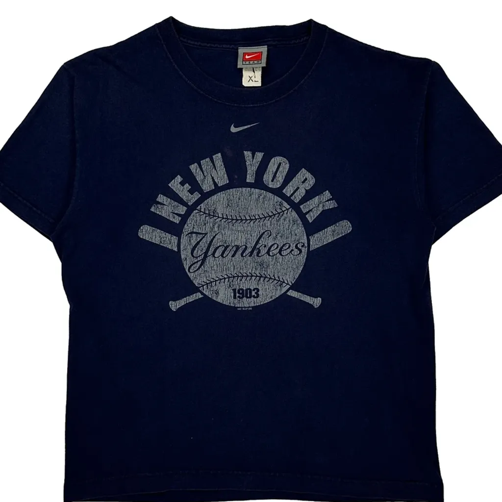 New York Yankees Nike Mlb T-Shirt - XL Navy Cotton - Image 4