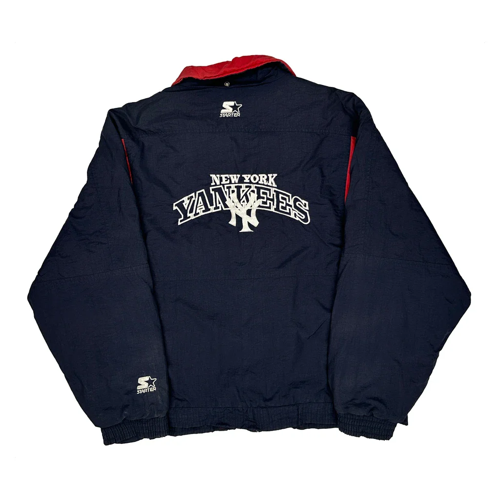 New York Yankees Starter Graphic Baseball Jacket - Large Navy Nylon - Image 2