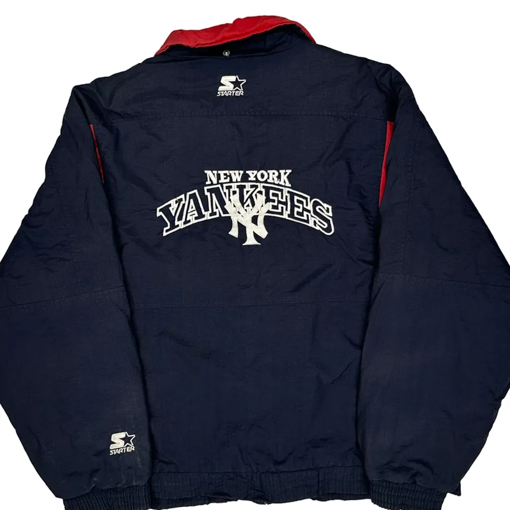 New York Yankees Starter Graphic Baseball Jacket - Large Navy Nylon - Image 6