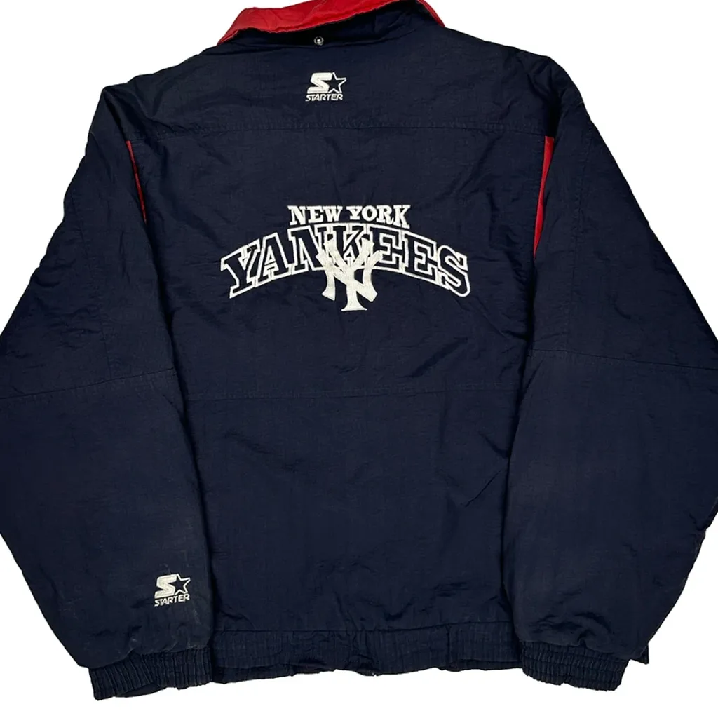 New York Yankees Starter Graphic Baseball Jacket - Large Navy Nylon - Image 7