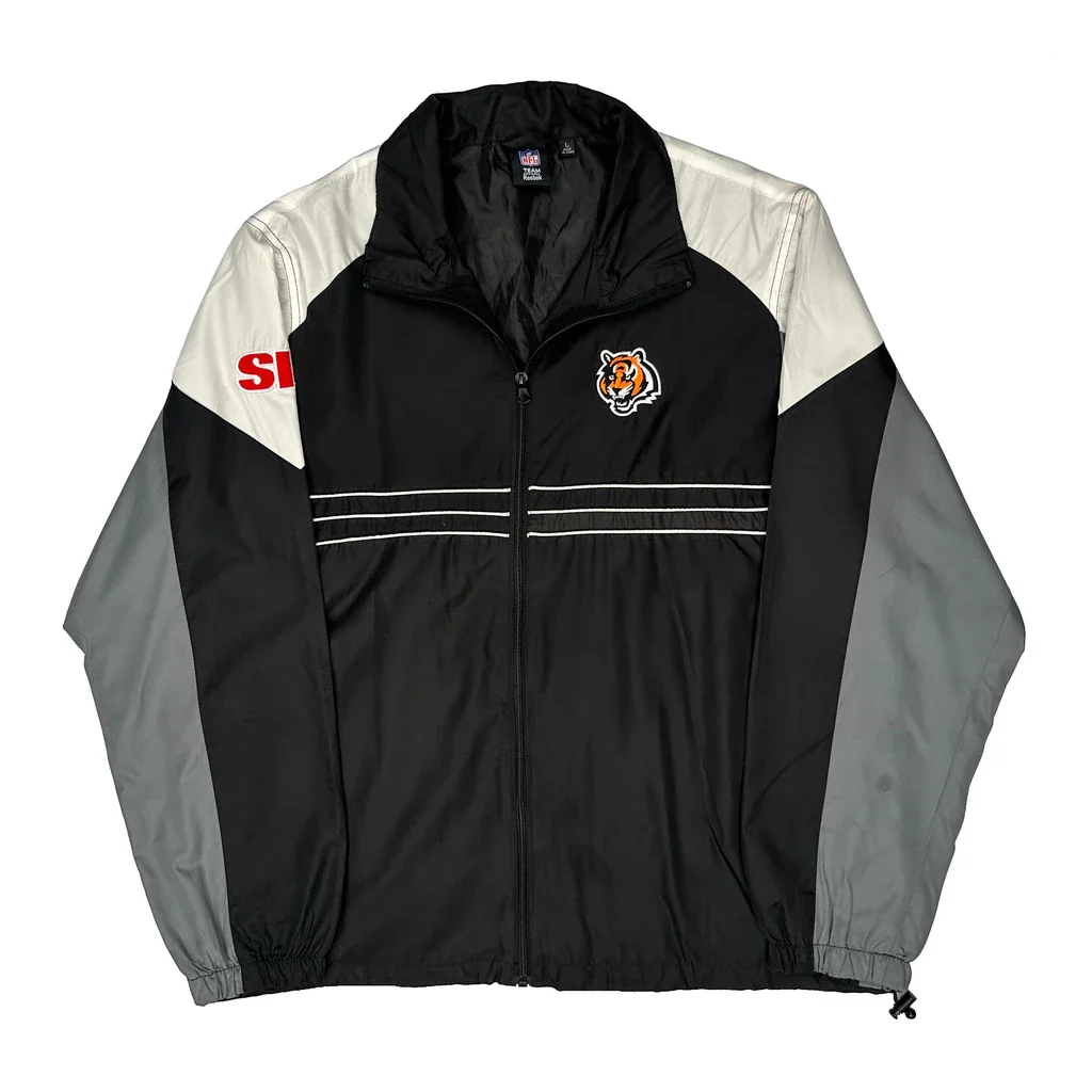 Nfl Team Reebok Football Windbreaker - Large Black Polyester