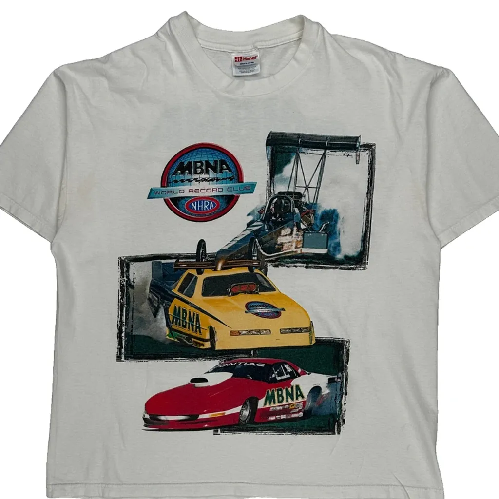 Nhra Hanes Graphic T-Shirt - XL White Cotton - Image 5