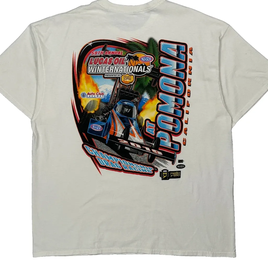 Nhra Lucas Oil Winternationals Unbranded Graphic T-Shirt - Large White Cotton - Image 6