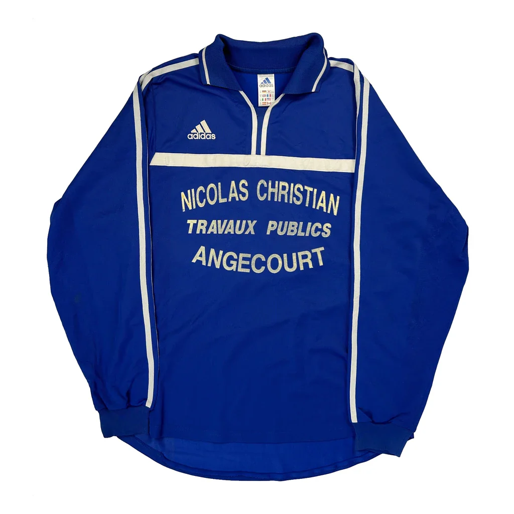 Nicolas Christian Travaux Publics Adidas Football Shirt - XL White Polyester