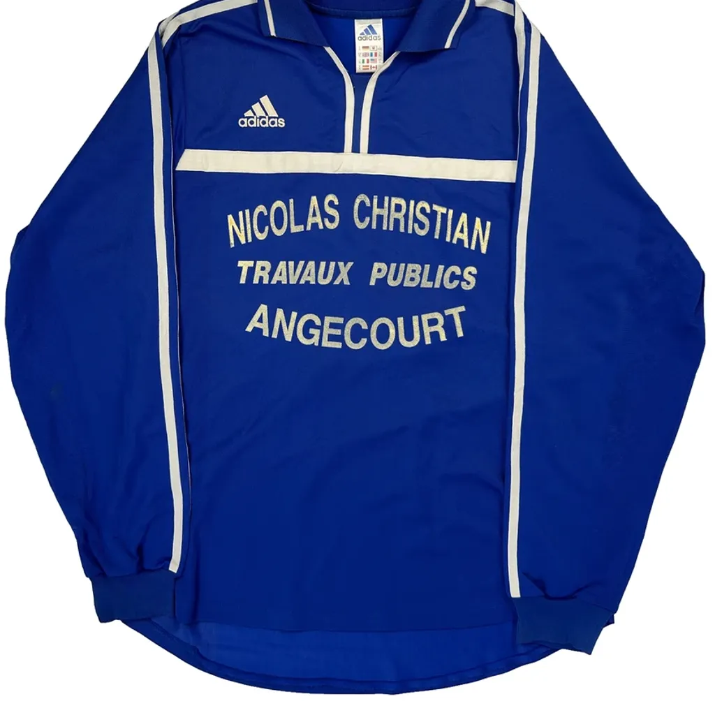 Nicolas Christian Travaux Publics Adidas Football Shirt - XL White Polyester - Image 4