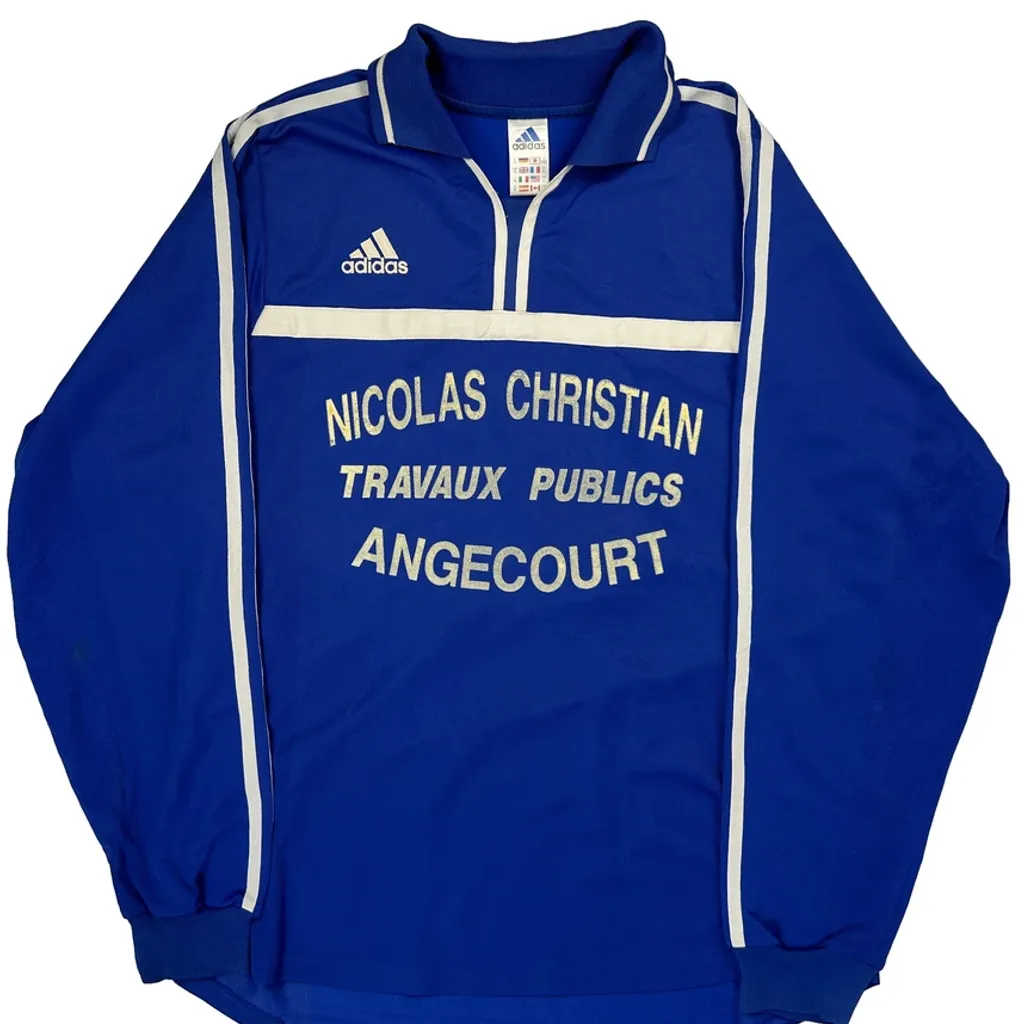 Nicolas Christian Travaux Publics Adidas Football Shirt - XL White Polyester - Image 5