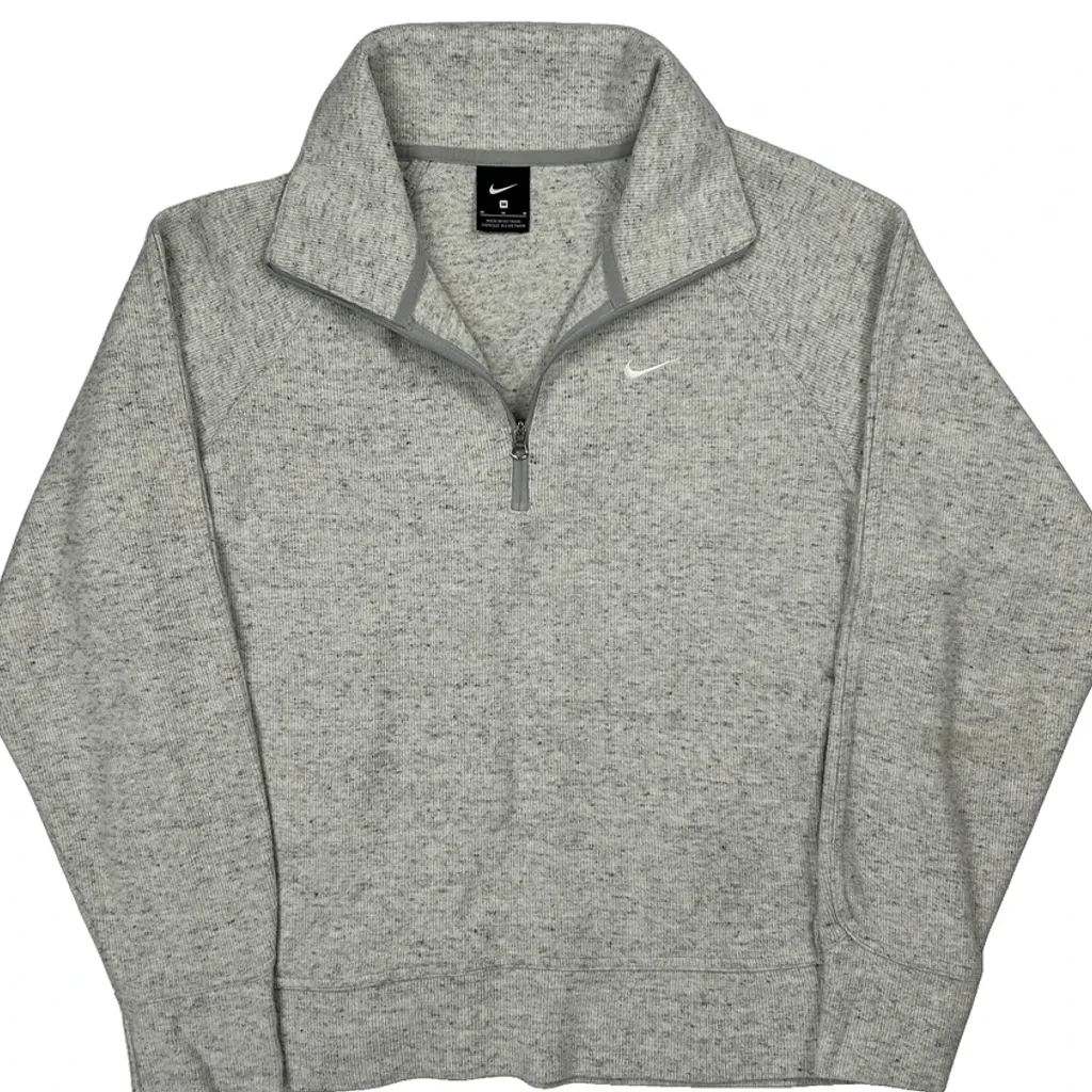 Nike 1/4 Zip - Medium Grey Cotton Blend - Image 4