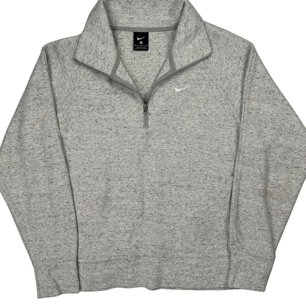 Nike 1/4 Zip - Medium Grey Cotton Blend - Image 5