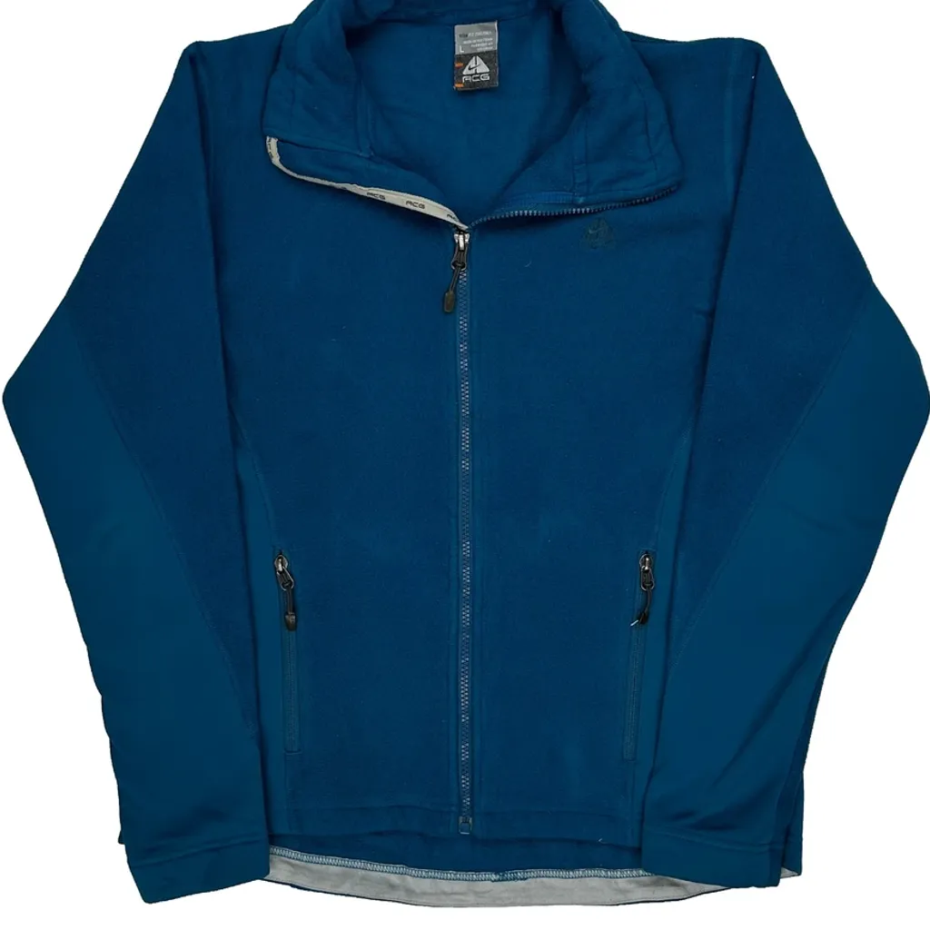 Nike Acg Fleece Jacket - Large Blue Polyester - Image 4