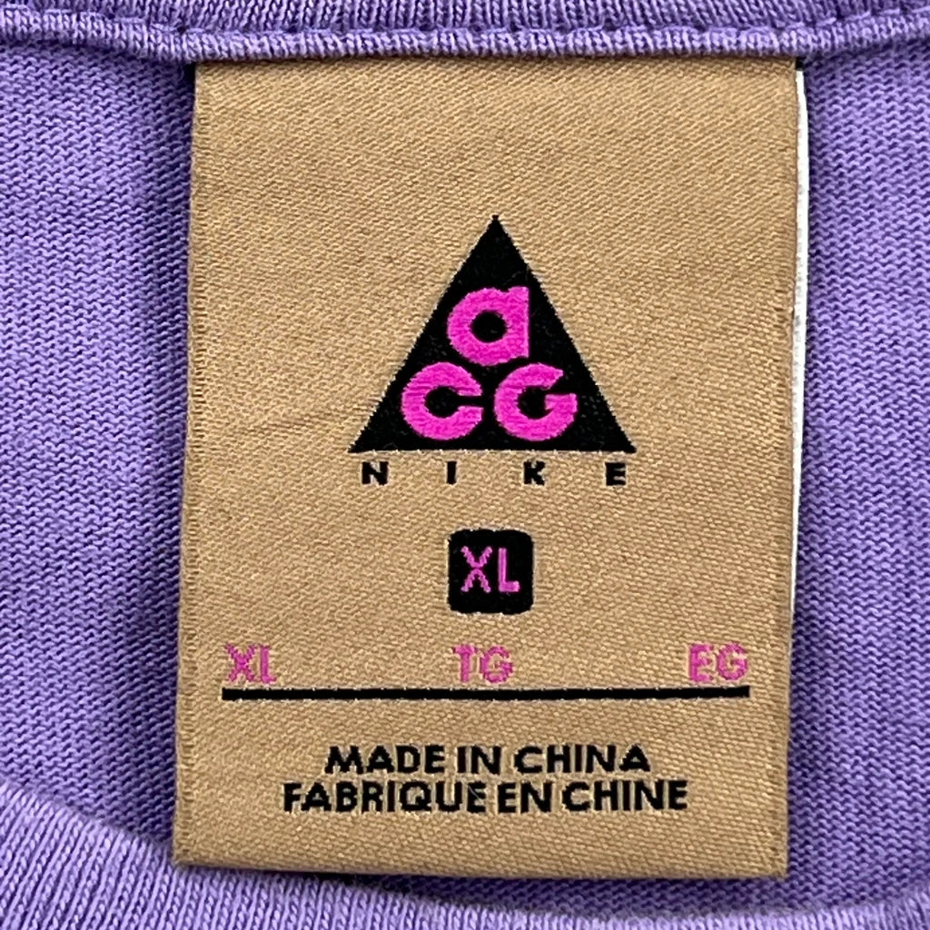 Nike Acg Long Sleeve T-Shirt - XL Purple Cotton - Image 3