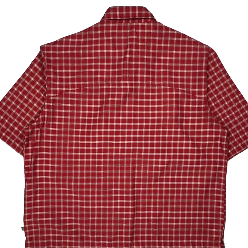 Nike Acg Cropped Checked Short Sleeve Shirt - XL Red Polyester - Image 7