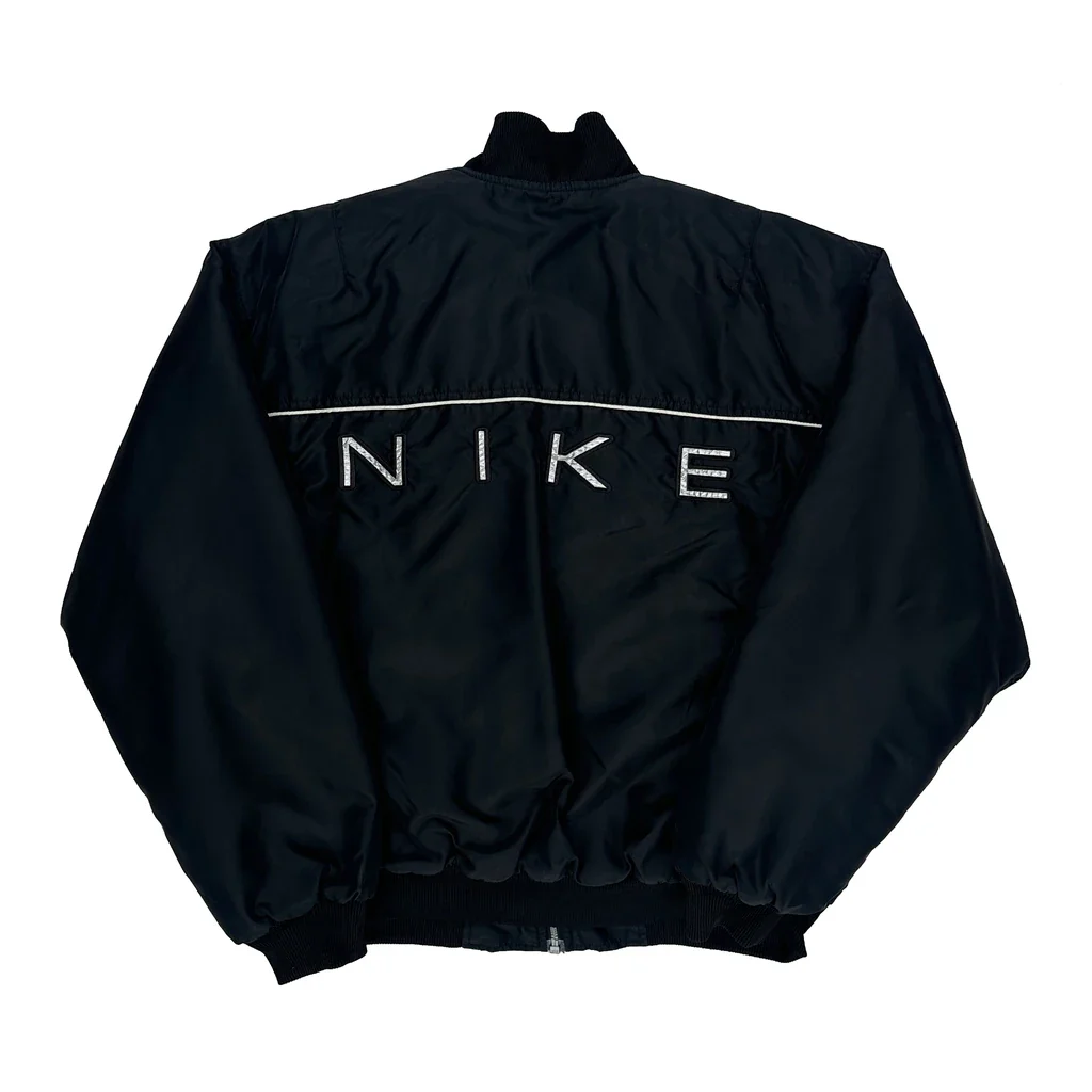 Nike Spellout Bomber Jacket - Medium Black Nylon - Image 2