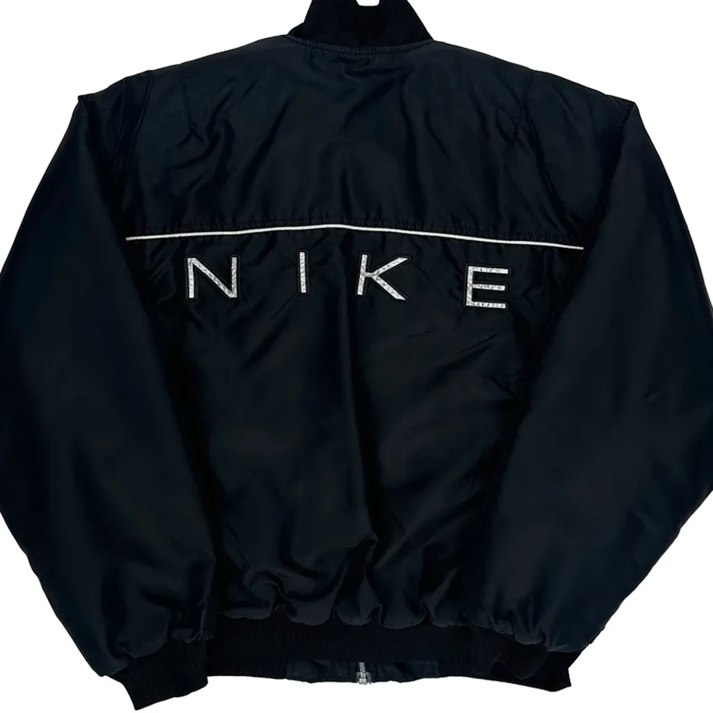 Nike Spellout Bomber Jacket - Medium Black Nylon - Image 7