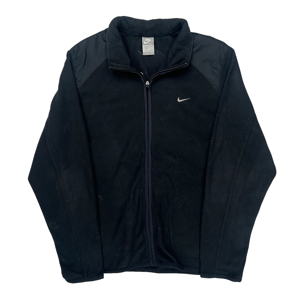 Nike Fleece Jacket - Medium Black Polyester