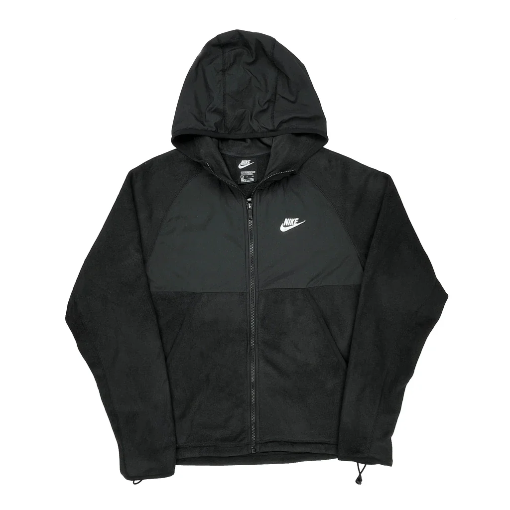 Nike Fleece Jacket - Small Black Polyester