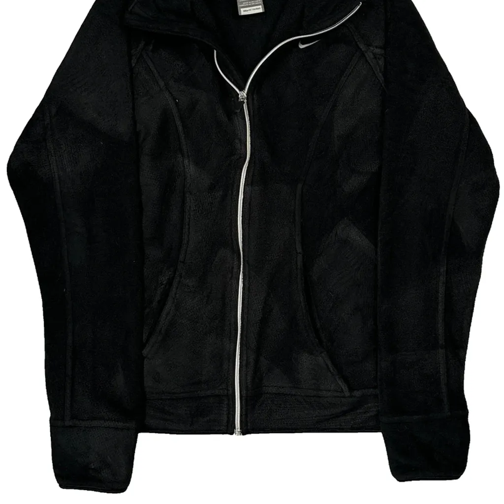 Nike Fleece Jacket - Medium Black Polyester - Image 4