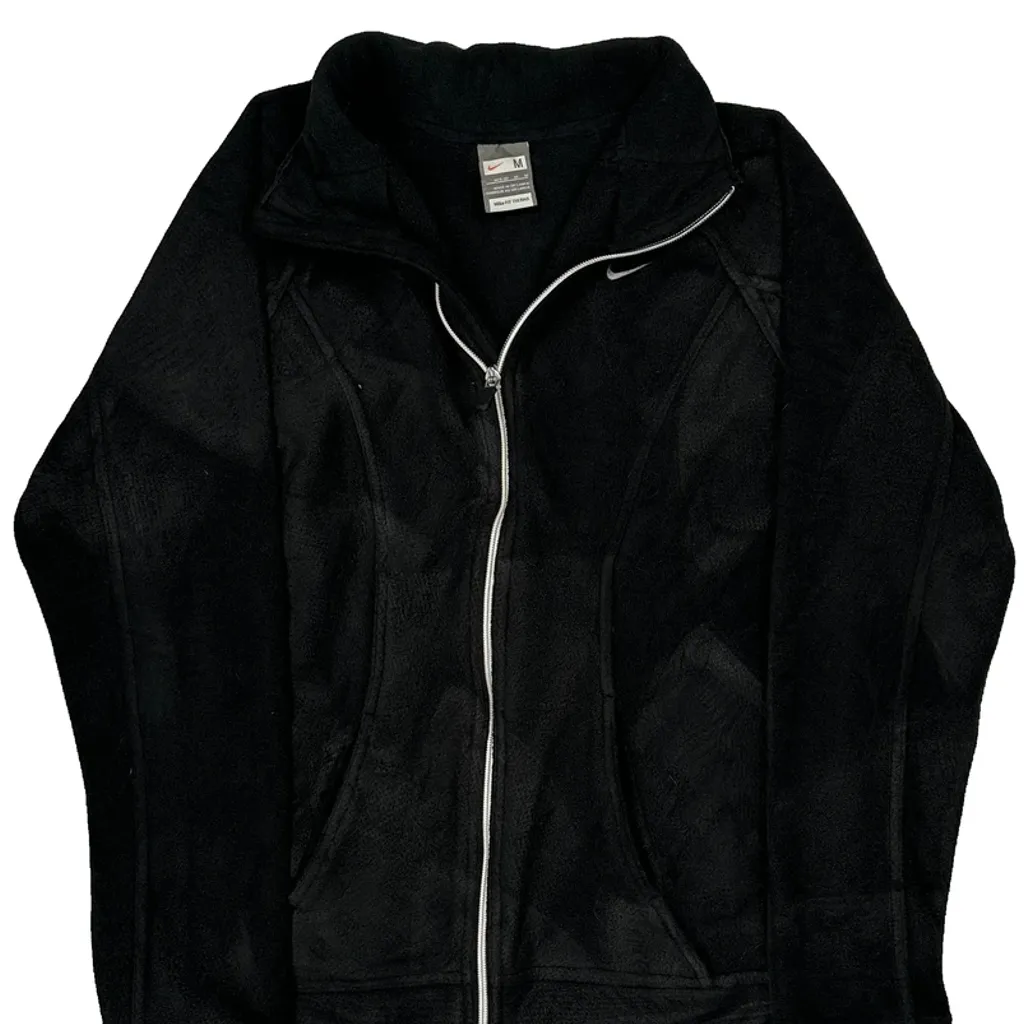 Nike Fleece Jacket - Medium Black Polyester - Image 5