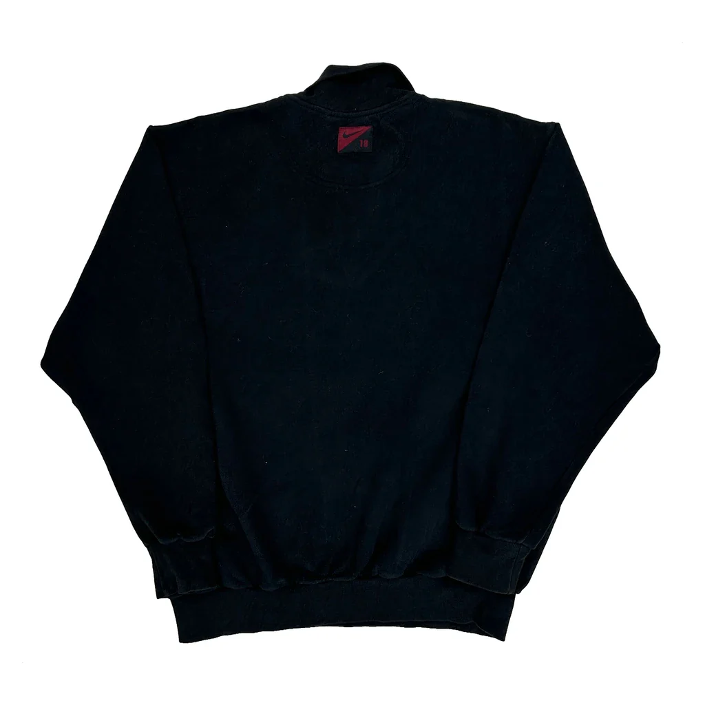 Nike Golf Striped 1/4 Zip - Large Black Cotton - Image 2